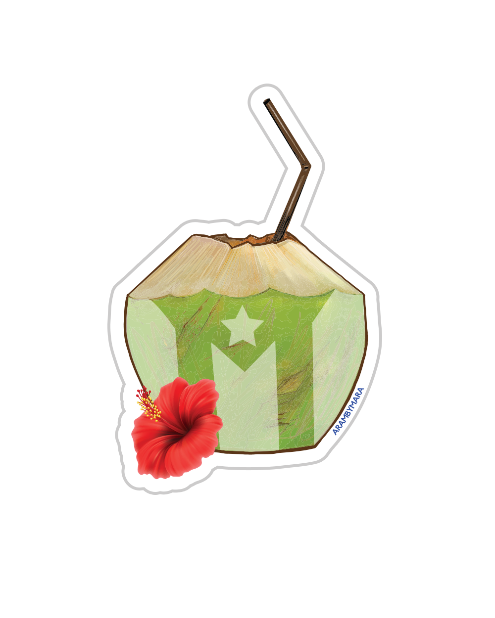 Agua De Coco Sticker